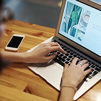 woman working on a laptop