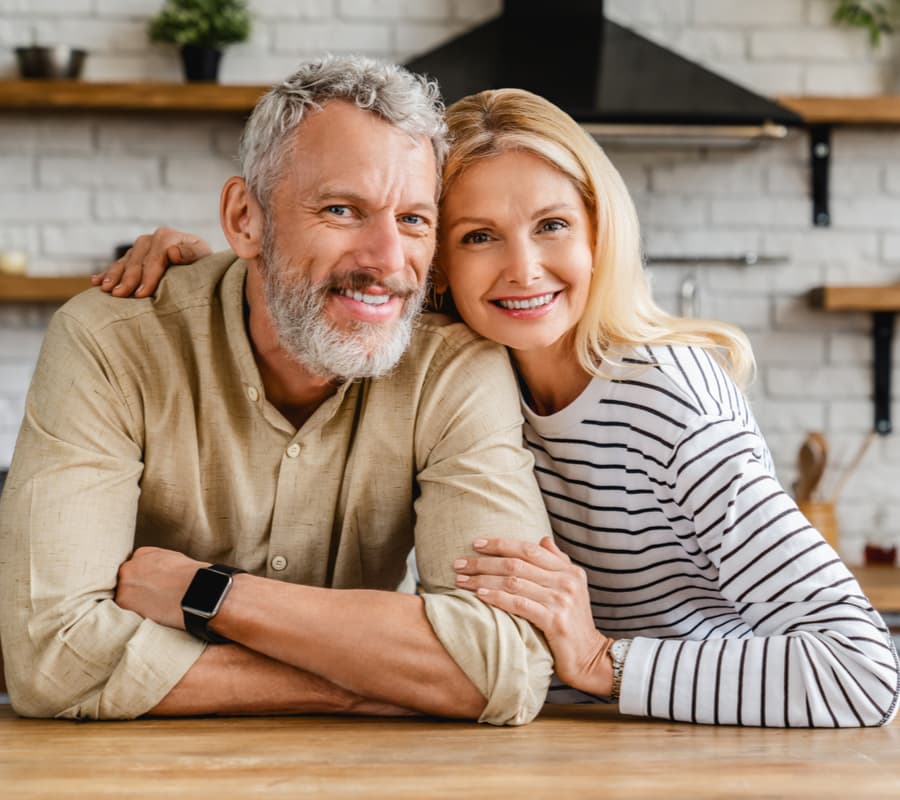happy couple at home